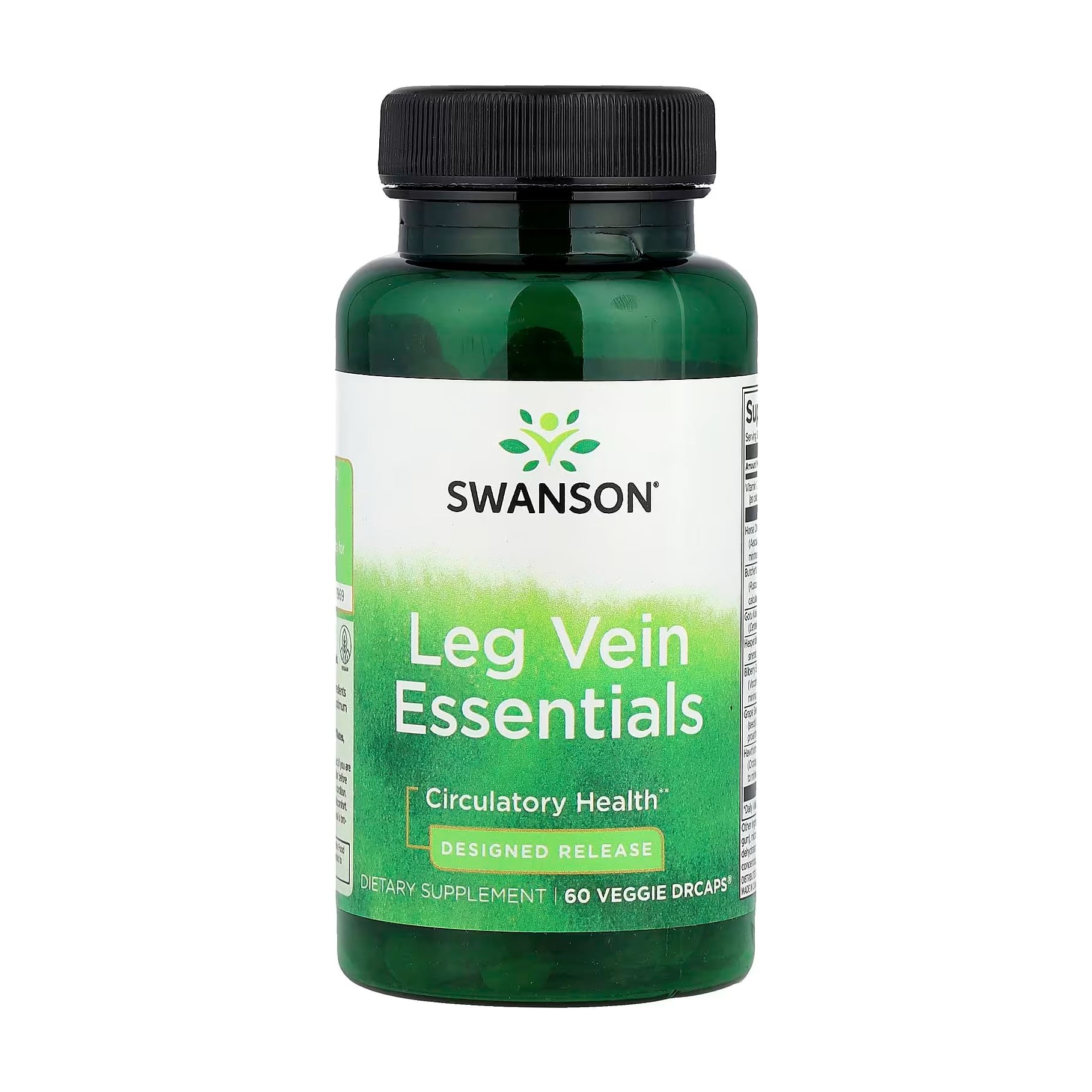Уцінка! Противарикозний комплекс Swanson Leg Vein Essentials Delayed-Release, 60 вегетаріанських капсул